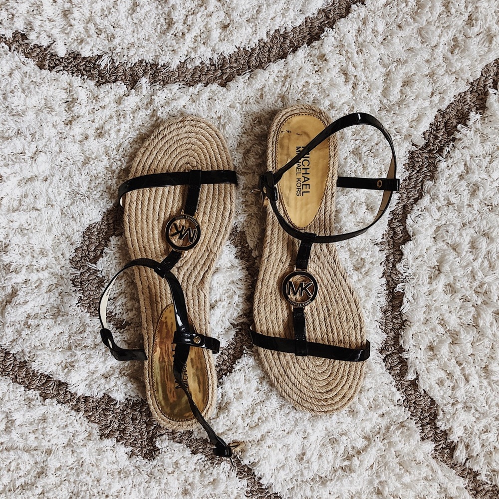 Black Strappy Espadrilles - Picture 1 of 3